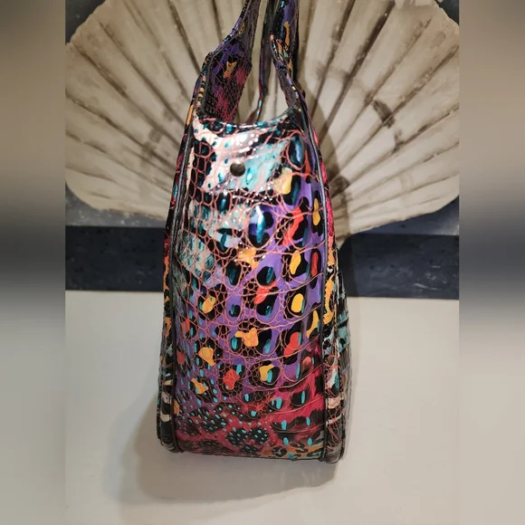 Brahmin Small Carla In Stampede Colorful Melbourne Leather - Picture 7 of 14